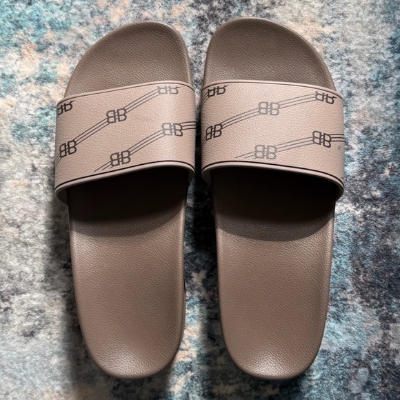 Balenciaga Shoes - Balenciaga Pool Slides - Dark Beige, Size 38